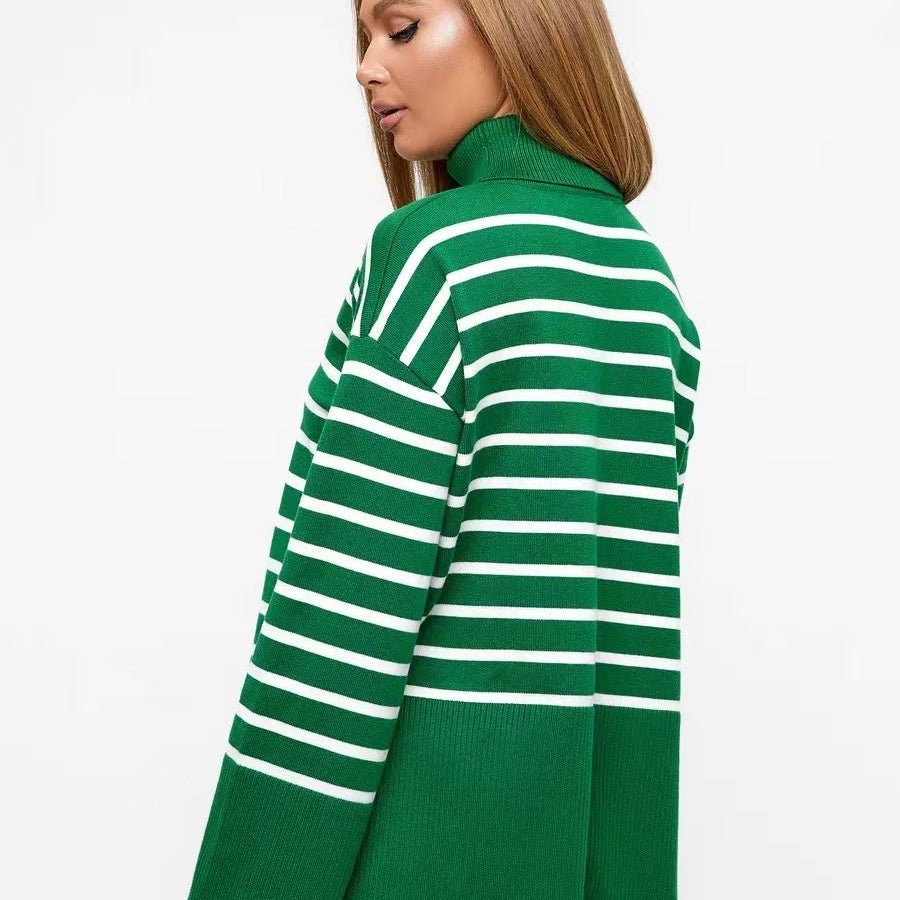 Pull Col Roulé Rayé | Pull Oversize Colorblock (MS252)