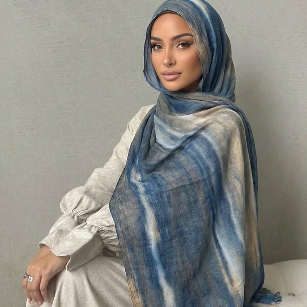 Écharpe Tie-Dye Dégradé en Rayonne | Hijab Dégradé en Rayonne (MH216)