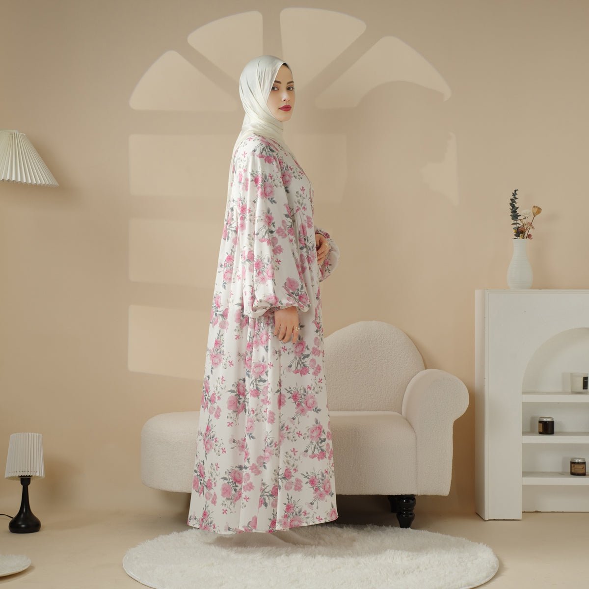 Abaya Réversible Imprimée (MA082)