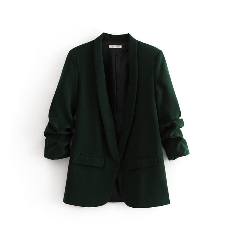 Blazer à manches froncées | Veste longue à manches trois-quarts (MS241)
