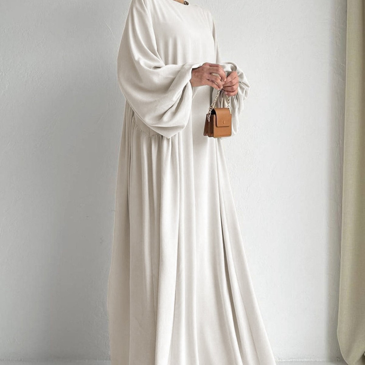Abaya à manches ballon bouffantes Simple Puff (MA066)