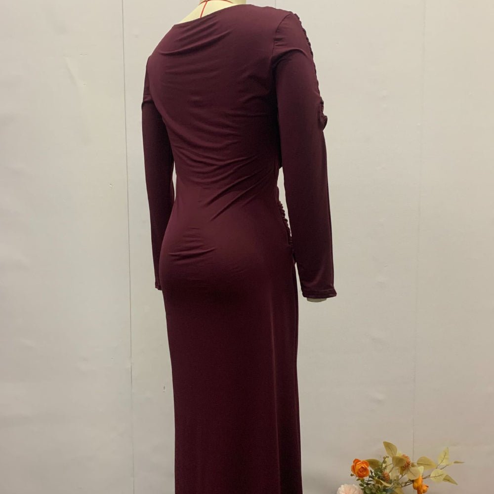 Robe Maxi Moulante Froncée (MS219)