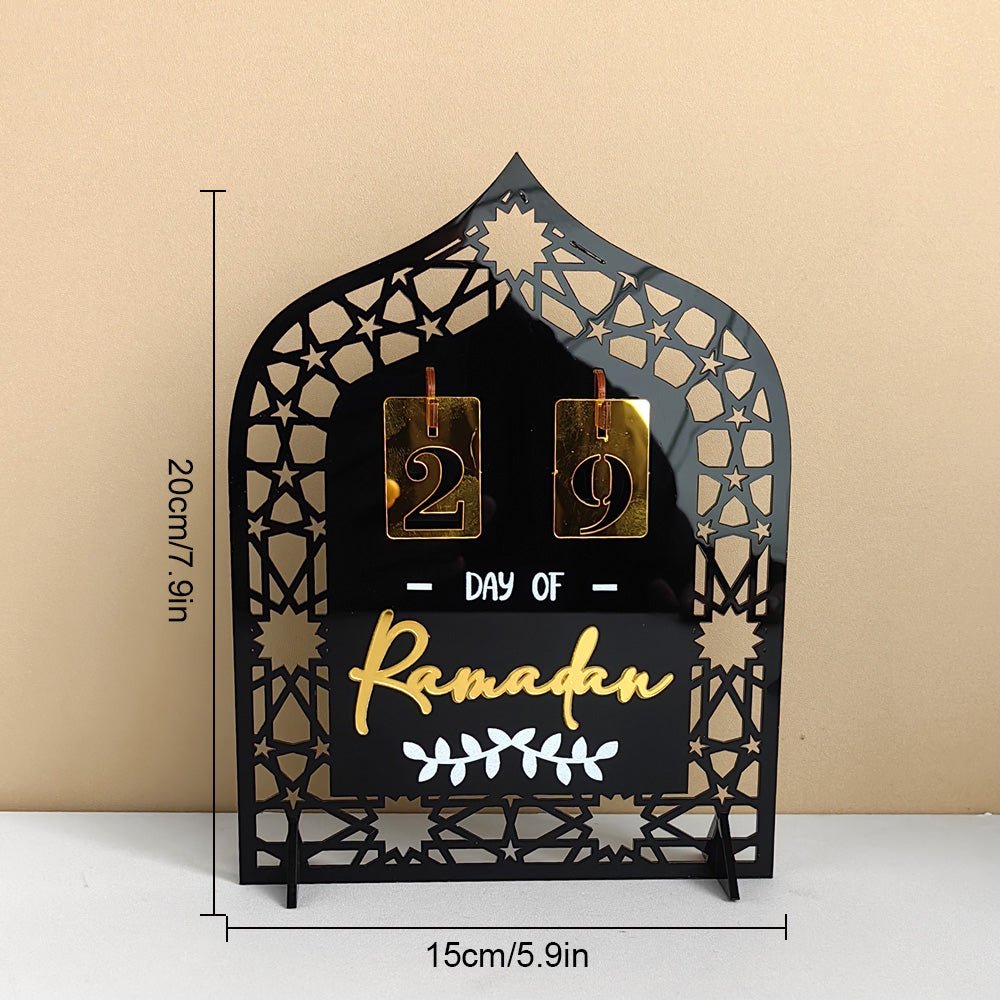 Décoration de Table Acrylique Compte à Rebours du Ramadan - Ornement Artisanal Festif pour la Maison (MAC403)