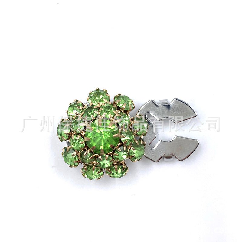 Cache-boutons strass | Pinces décoratives fleurs cristal (MAC359)