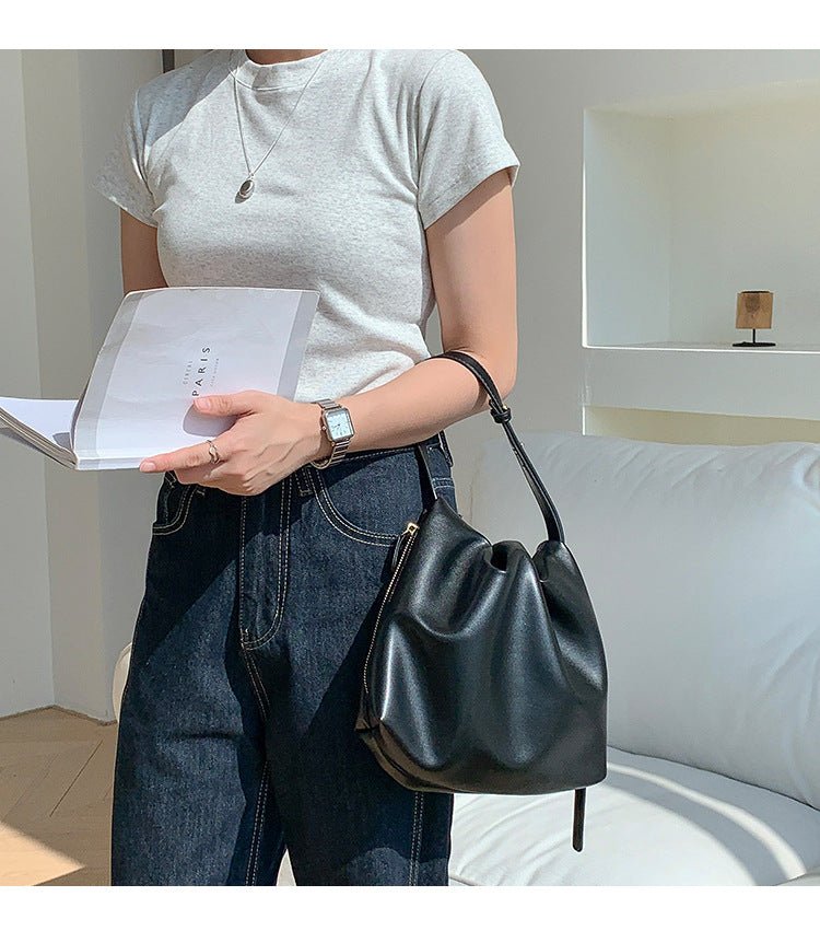 MAC180 Sac Cabas Plissé en Cuir PU Haut de Gamme Toutes Occasions