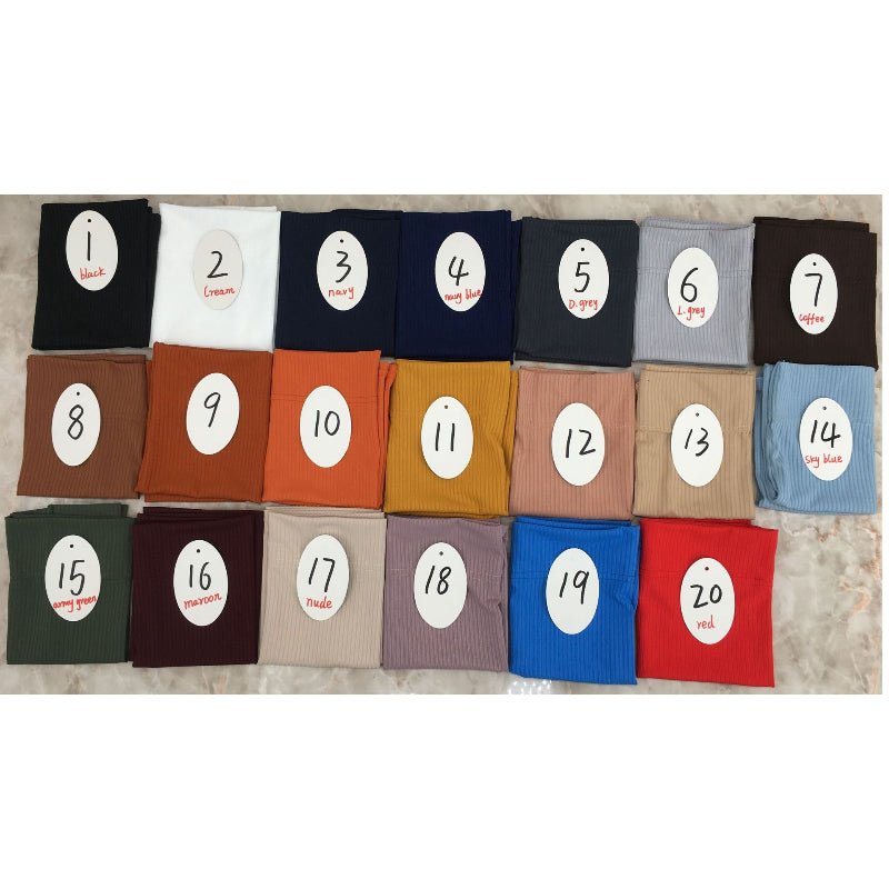 Sous-hijab côtelé élastique polyvalent (MH192)