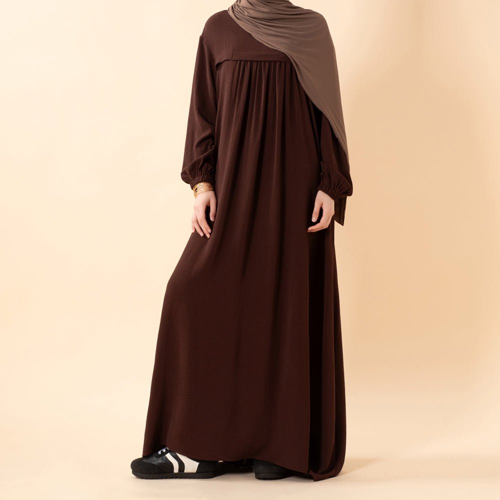 Abaya en crêpe avec poches sécurisées pour Omra (MA386)