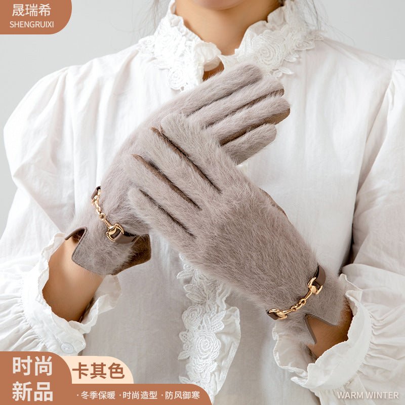 Gants d'hiver chauds et polyvalents en peluche pour tous les jours (MAC309)