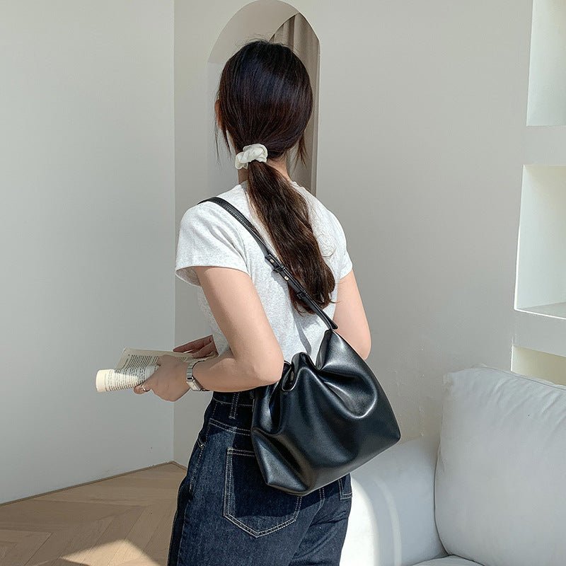 MAC180 Sac Cabas Plissé en Cuir PU Haut de Gamme Toutes Occasions