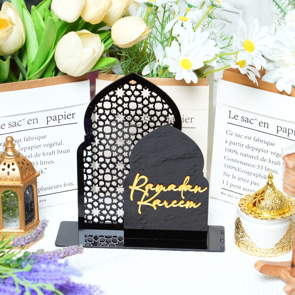 Décoration de Table en Acrylique à Motif Islamique Ajouré (MAC404)