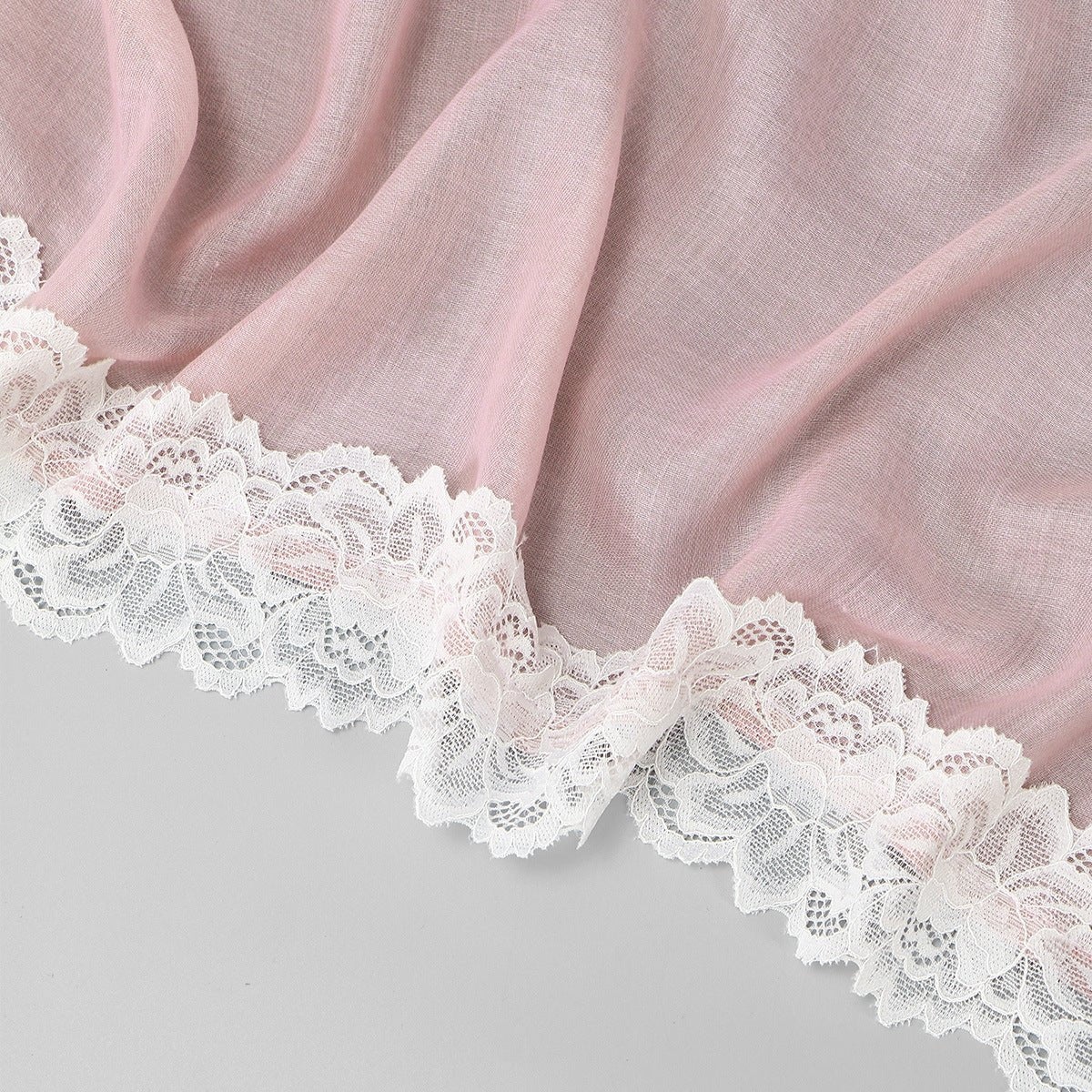 Châle Hijab Imprimé Bordure Dentelle (MH231)