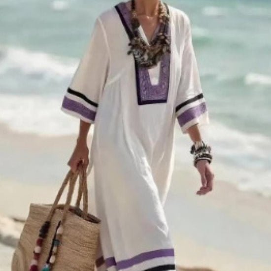 Robe Kaftan Maxi Imprimée (MS419)