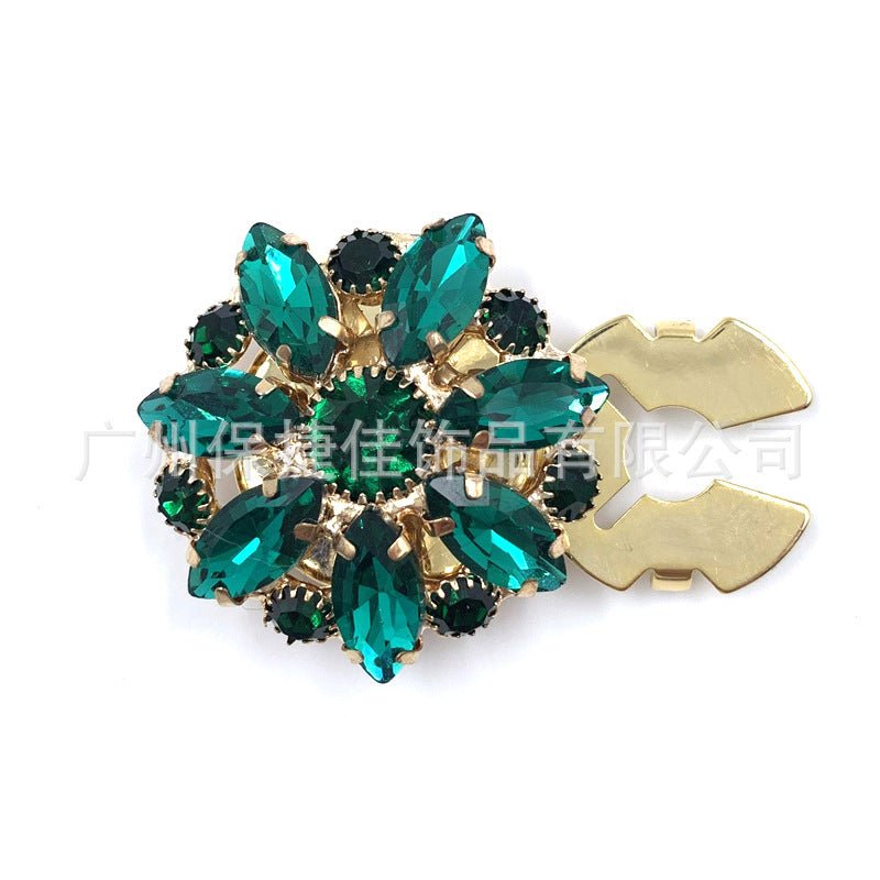 Cache-boutons strass | Pinces décoratives fleurs cristal (MAC359)