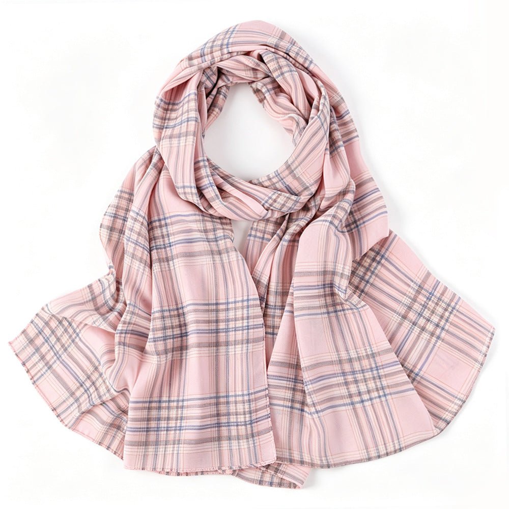 Foulard Hijab Léger Tartan Carreaux Vintage (MH258)