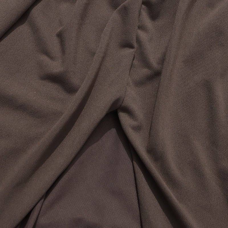 Robe froncée avec taille échancrée tressée (MS345)