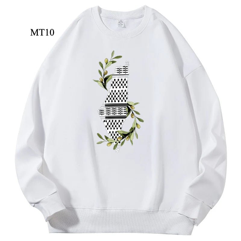 Sweatshirt Keffiyeh Ramadan Personnalisable pour Adultes – Design Sans Capuche, Haute Qualité (MTC003)
