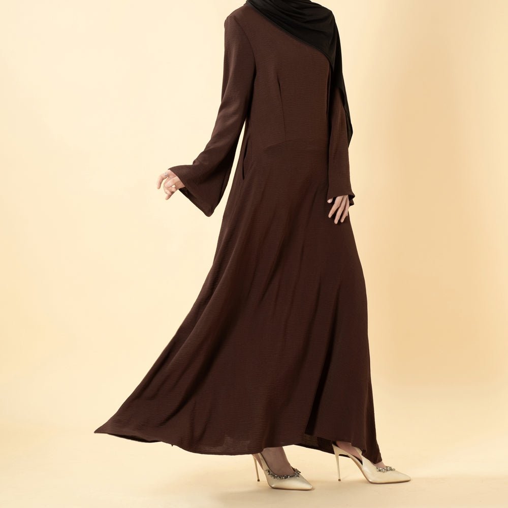 Robe Abaya Élégante en Crêpe avec Poche (MA432)