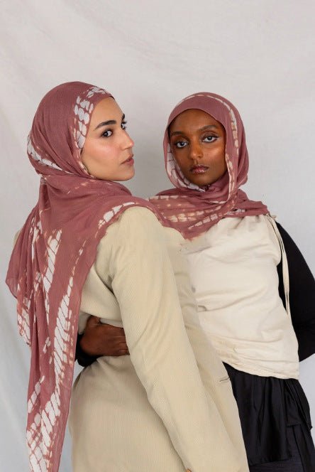 Hijab imprimé encre en mélange de coton premium | Écharpe longue artistique 180x80cm (MH149)