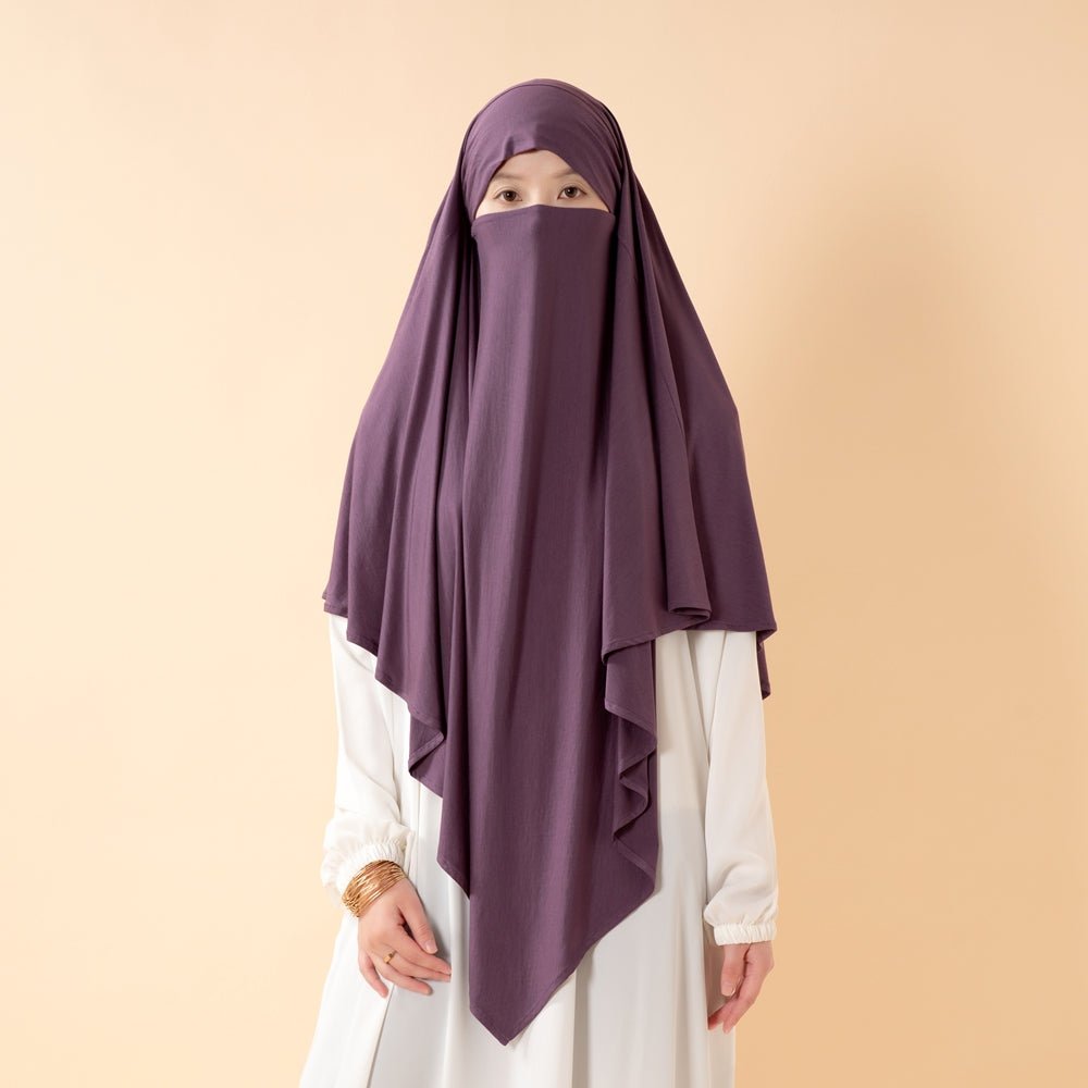 Khimar Premium en Lenzing™ Modal avec voile facial intégré (MK029)
