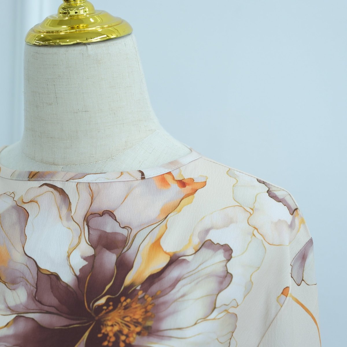Abaya à imprimé floral avec manches évasées (MA332)