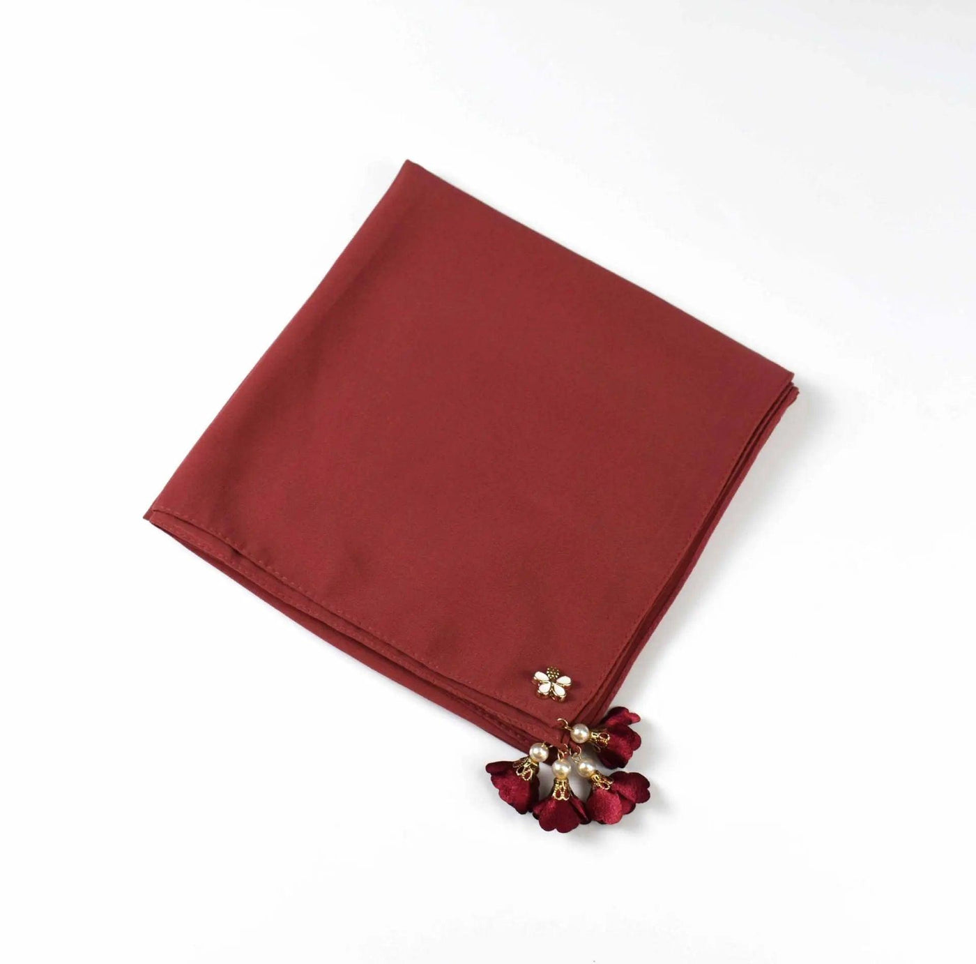 Foulard hijab carré en mousseline de perles (MH030)