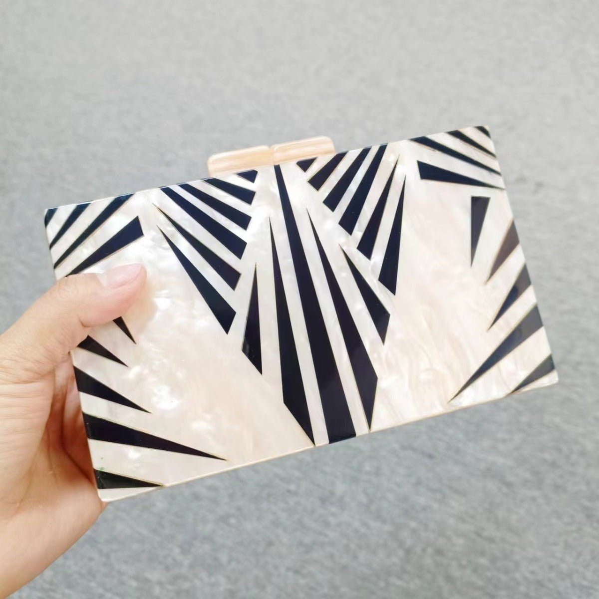 Sac de soirée Etro à motif zèbre — Pochette en acrylique avec chaîne d'épaule pour femme (MAC255)