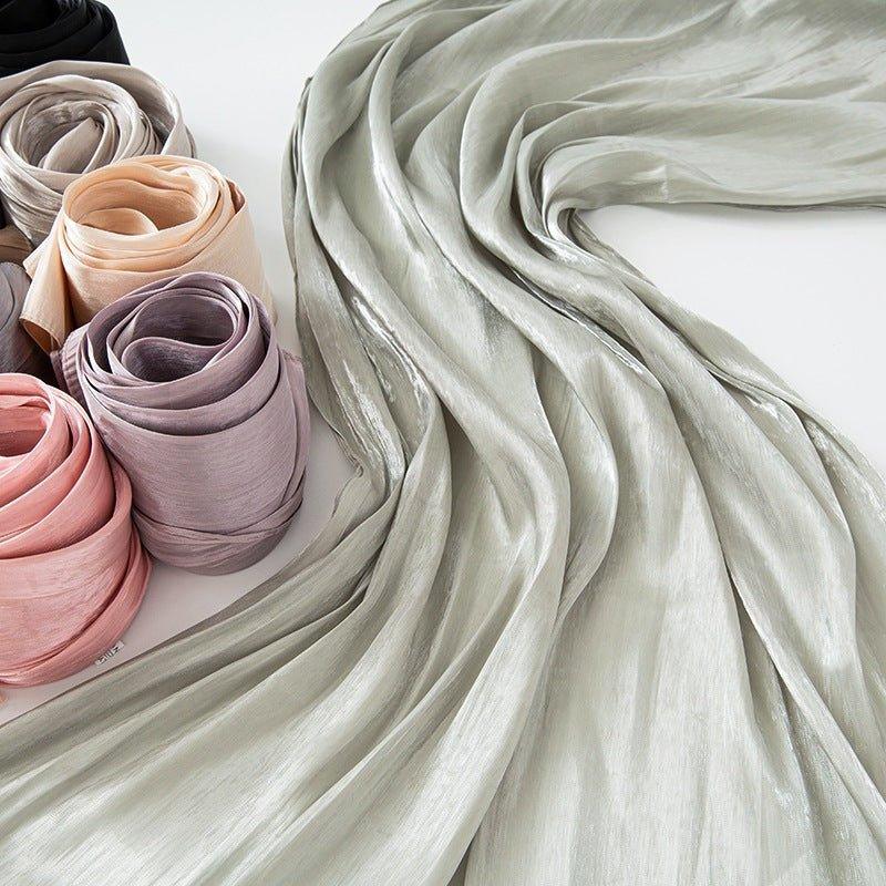 Hijab Long en Satin Uni Fin Couleur Unie (MH051)