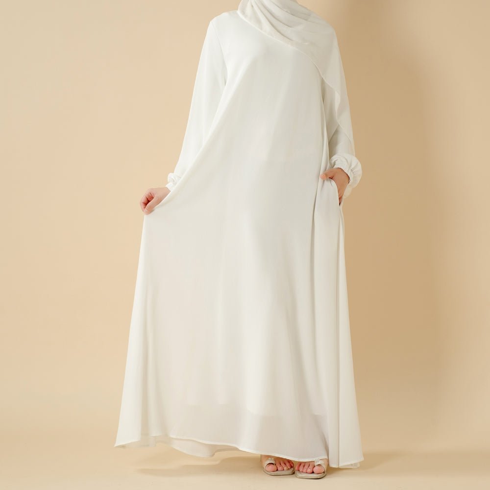 Abaya Premium en Nida Modest Luxury | Abaya Zoom Coupe Parapluie Été (UKMA233)