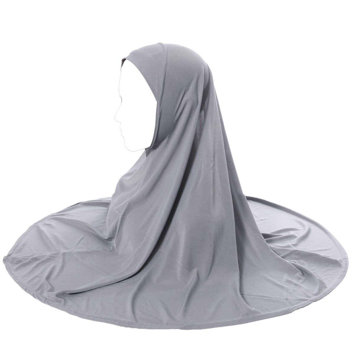 Hijab Khimar en Lin Cristal à Bord Arrondi (MK028)