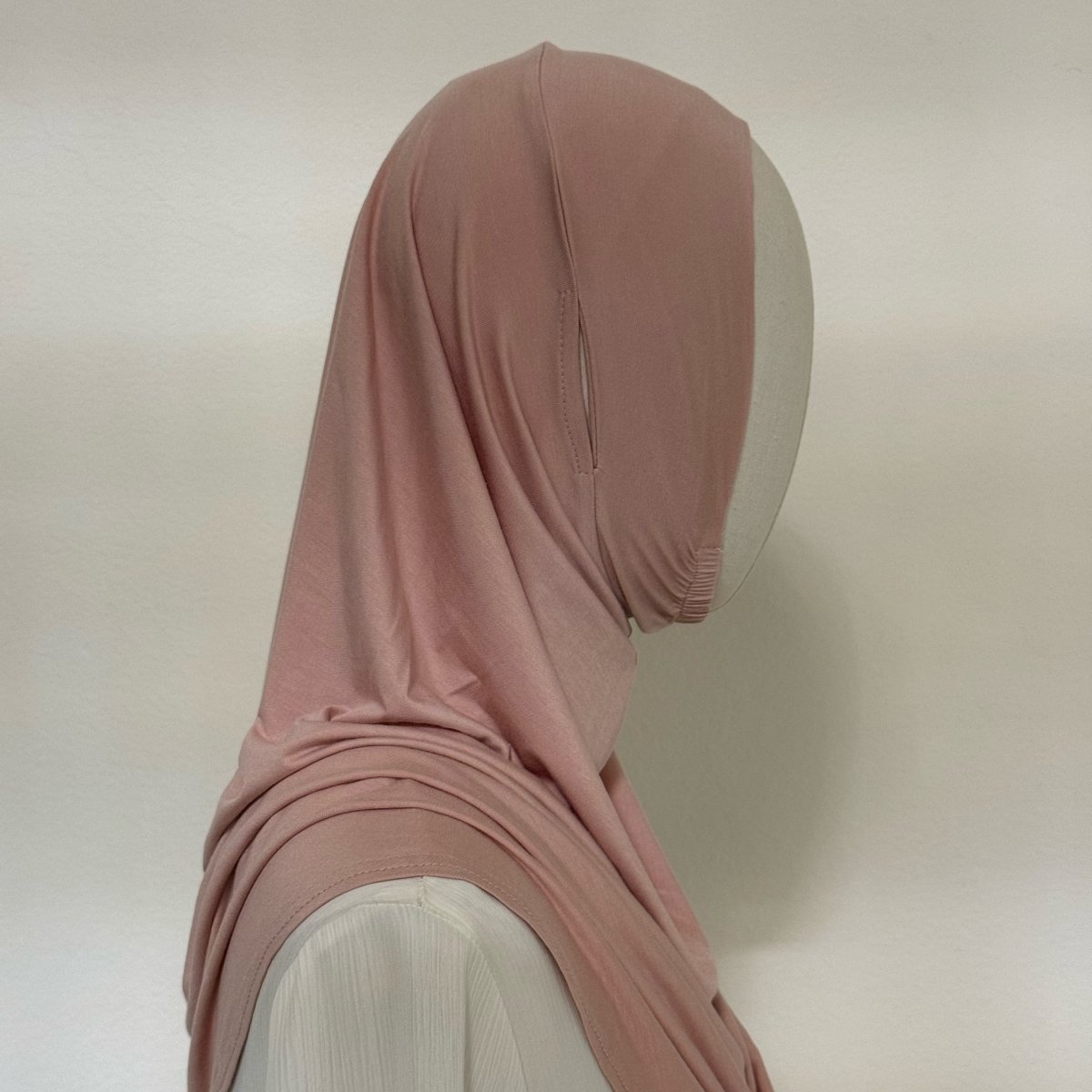 Stretch-Fit Instant Hijab — Coton Modal, Compatible avec Écouteurs (MH224)