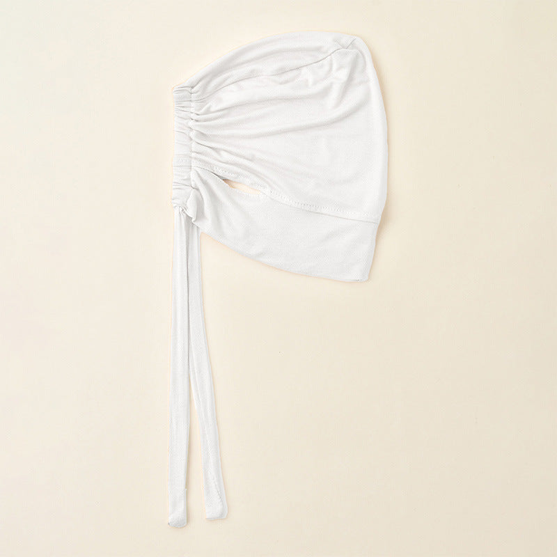 Sous-bonnet en coton mercerisé à nouer avec ouvertures pour les oreilles (MH204)