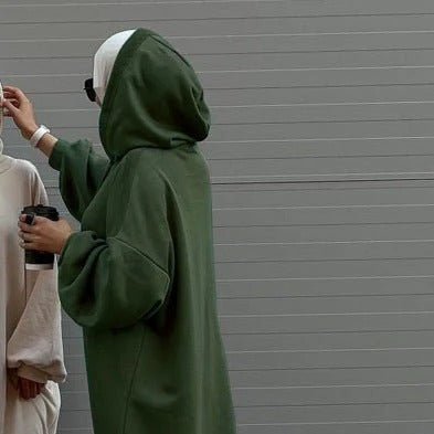 Abaya Sweat à Capuche | Abaya Hoodie avec Poches (MA125)