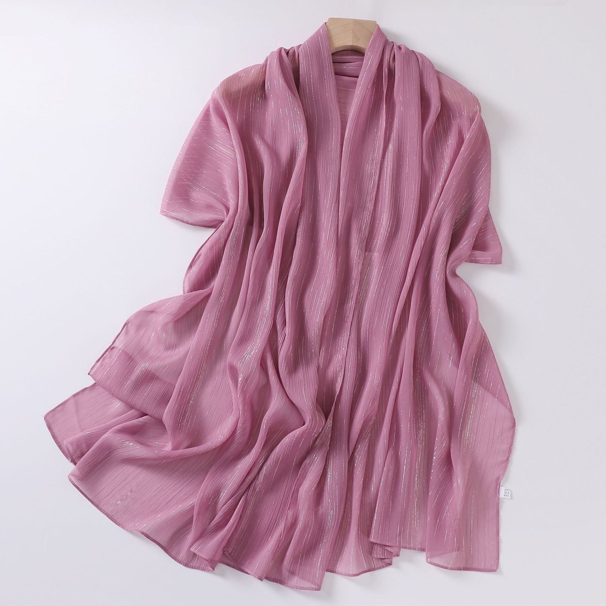 Foulard Effortless Grace Voile Chiffon Froissé Argenté (MH153)