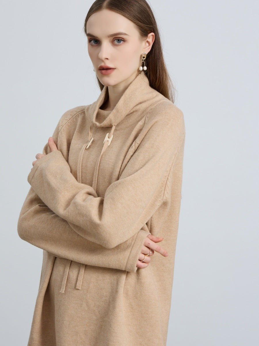 Pull en maille élégant demi-col roulé avec cordon de serrage | Haut style pull-over polyvalent (MS120)
