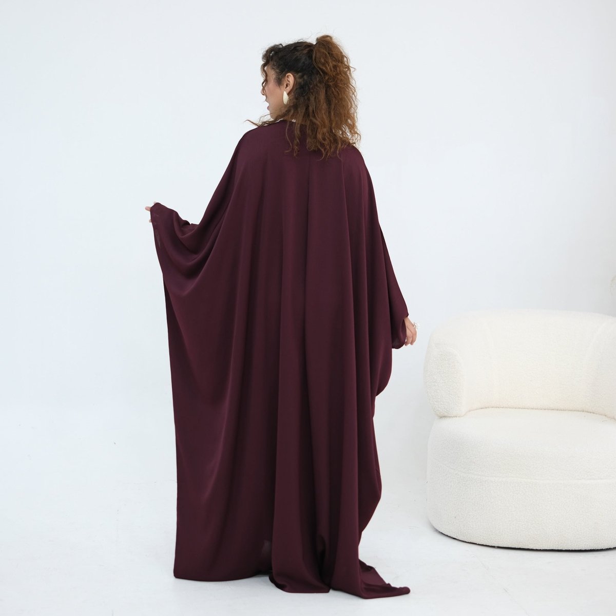 Robe Maxi Nida Crinkle Batwing Sleeve(MA458)