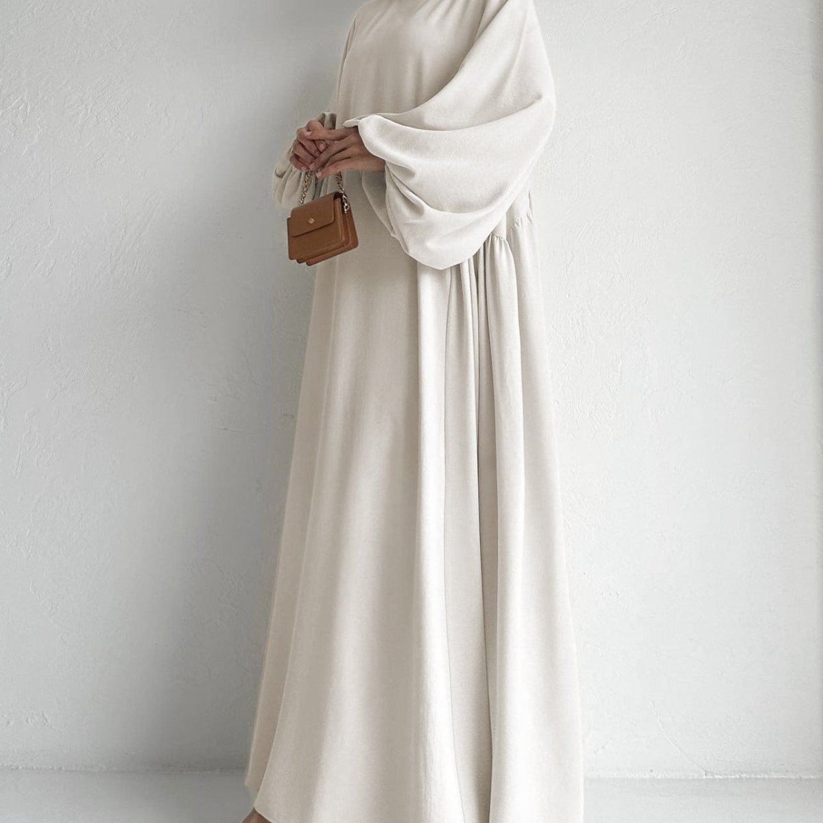 Abaya à manches ballon bouffantes Simple Puff (MA066)