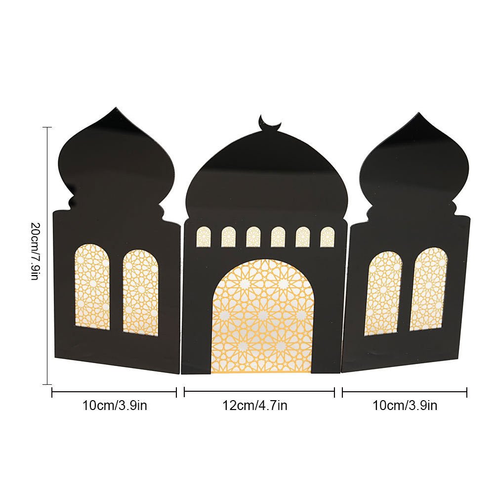 Paravent Pliant en Acrylique Islamique à Motif Ajouré - Décoration de Bureau (MAC402)