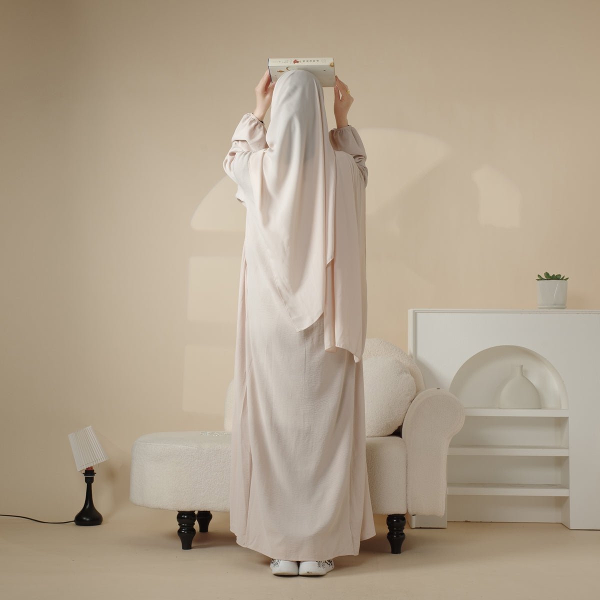 Abaya Réversible en Tissu Crêpe (MA035)