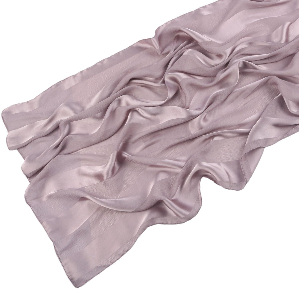 Hijab en Mousseline Crinkle Rayée à Texture Organique (MH143)