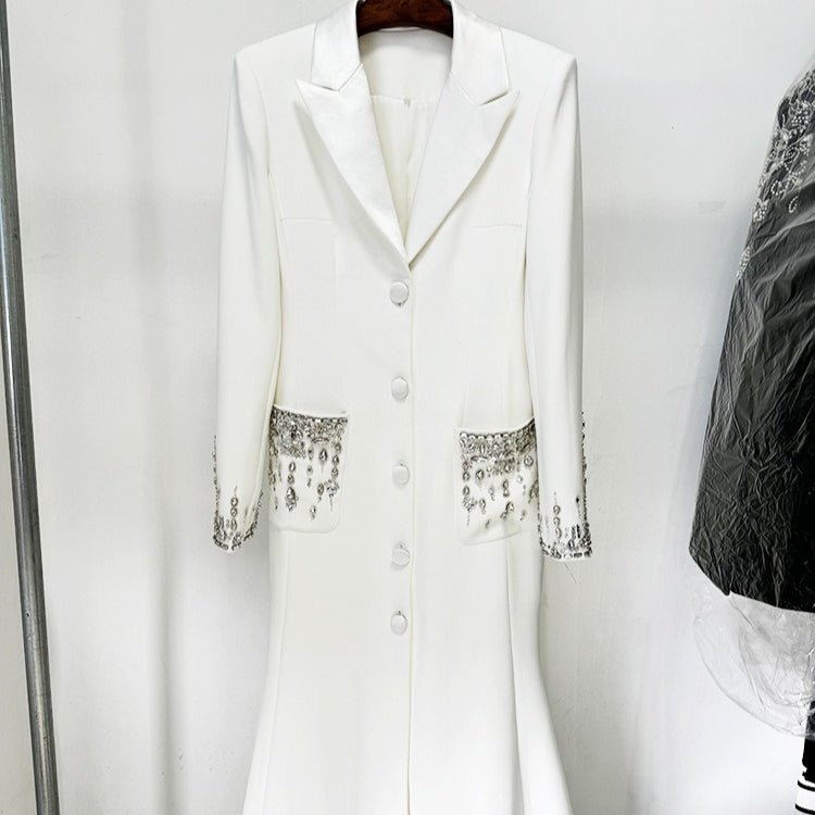 Robe de soirée blazer ornée de cristaux (MS300)
