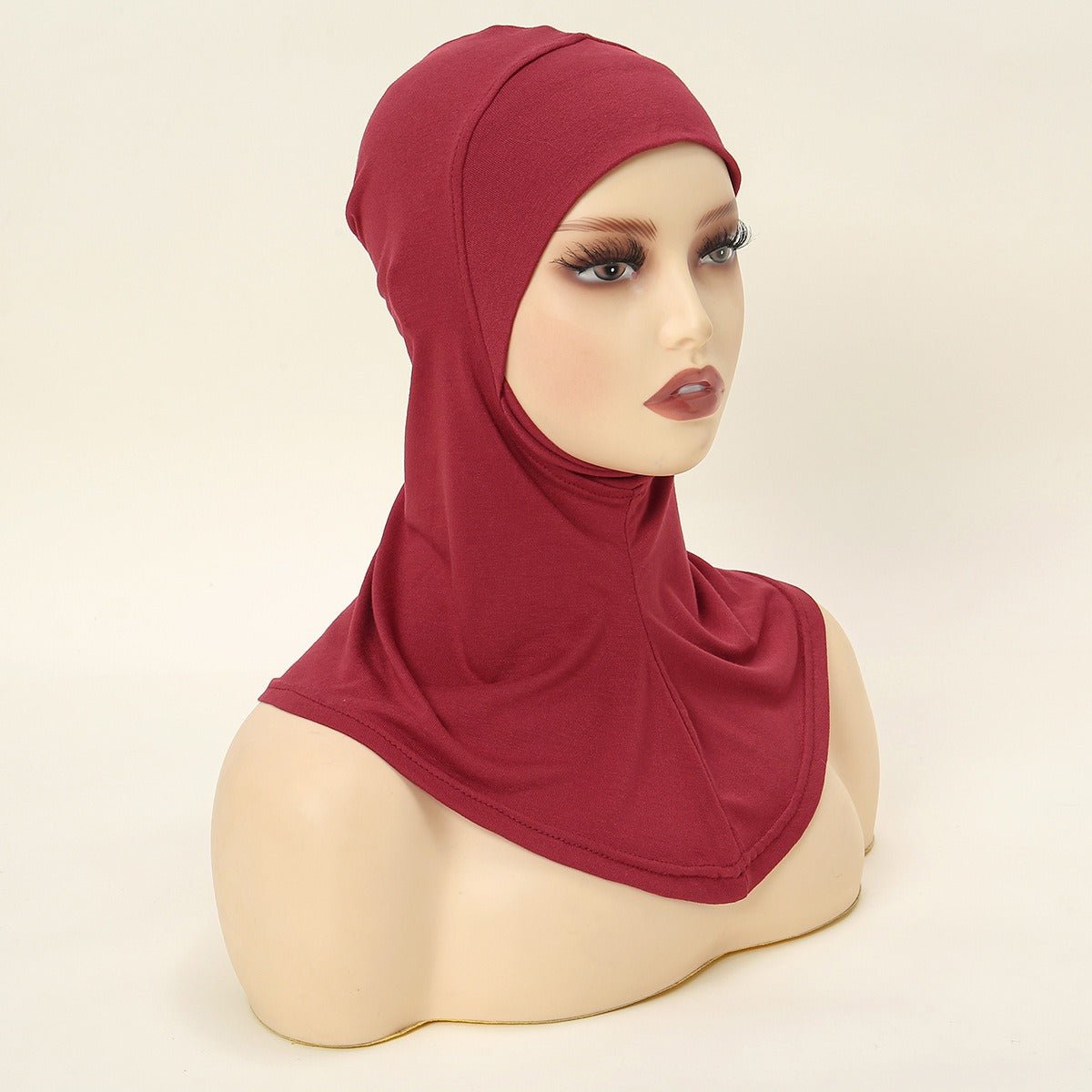 Bonnet sous-hijab en coton mercerisé premium simple couche de luxe, avec protection du menton (MH117)