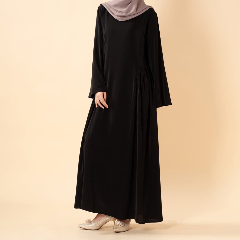 Robe Nida Évasée Maxi avec Jupe Patineuse Plissée & Manches Cloche Larges (MS435)