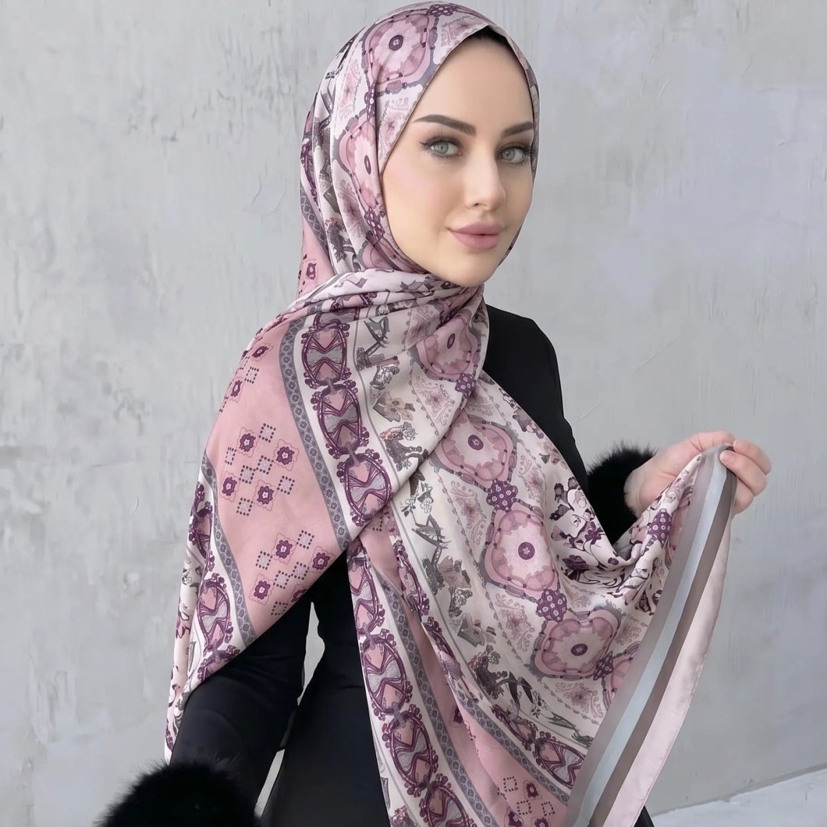Écharpe hijab imprimée (MH239)
