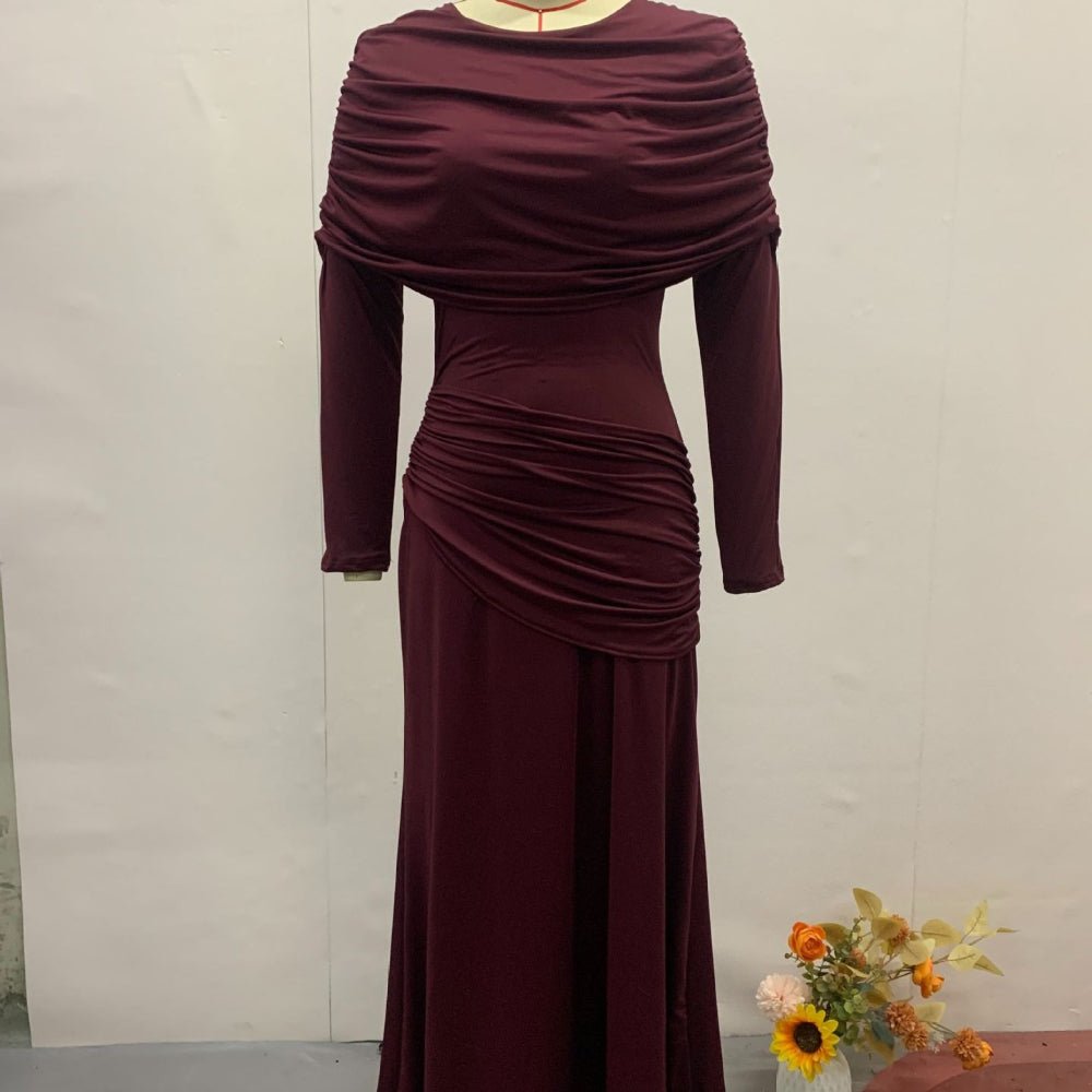 Robe Maxi Moulante Froncée (MS219)
