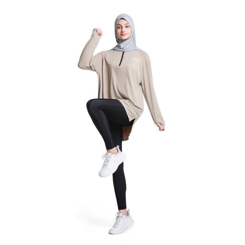 Haut de running pour femme séchage rapide demi-zip (MS115)