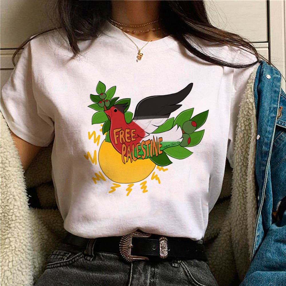 MS034 T-shirt décontracté imprimé Free Palestine