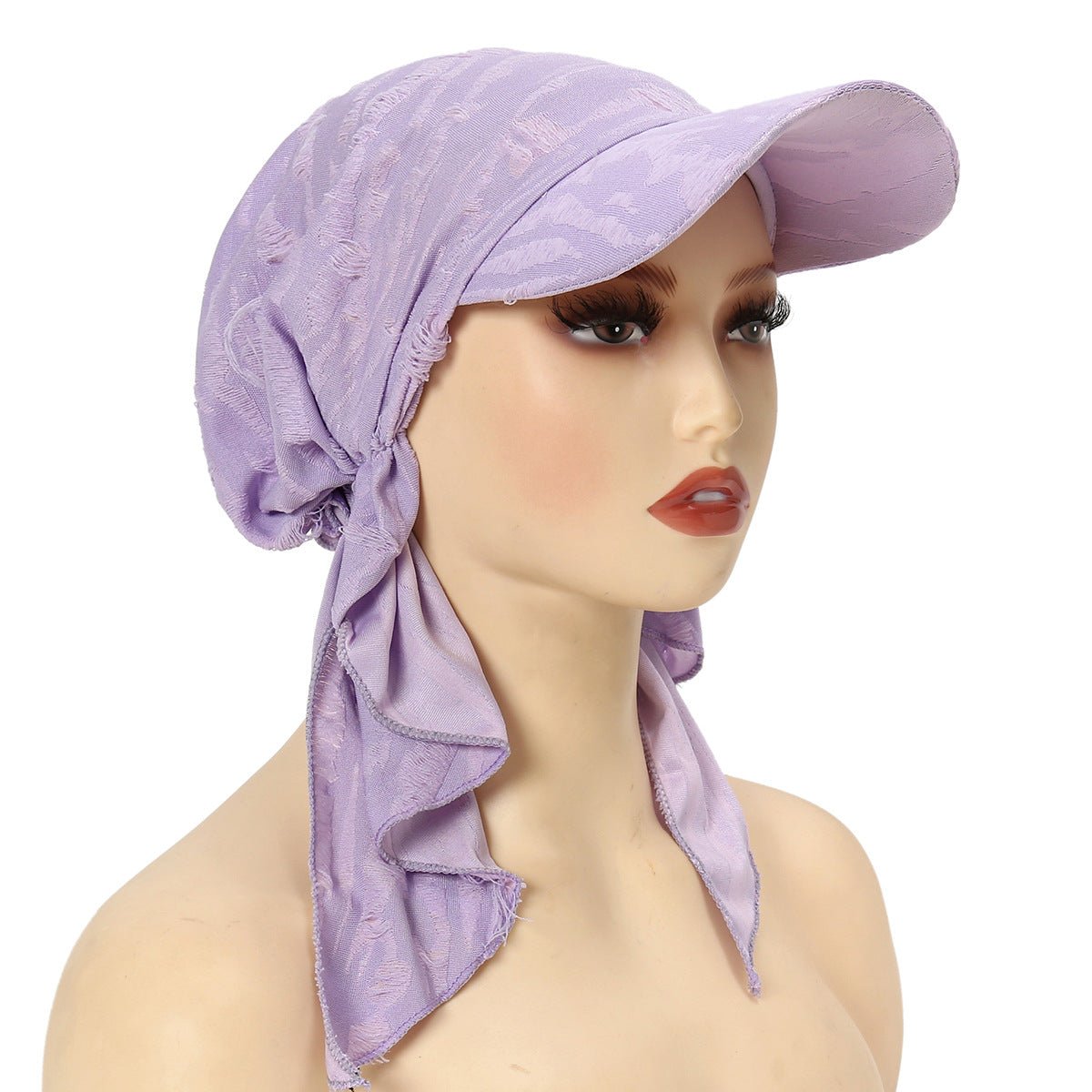 Casquette de baseball tendance multicolore pour femme – Bonnet bohème à bords effilochés avec détail plume (MH113)