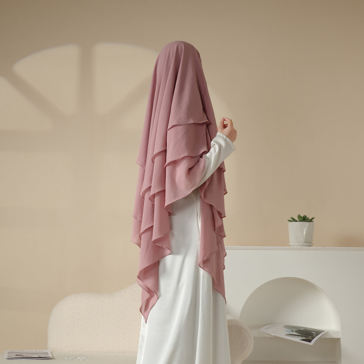 MK017 Foulard Khimar Long 3 Couches