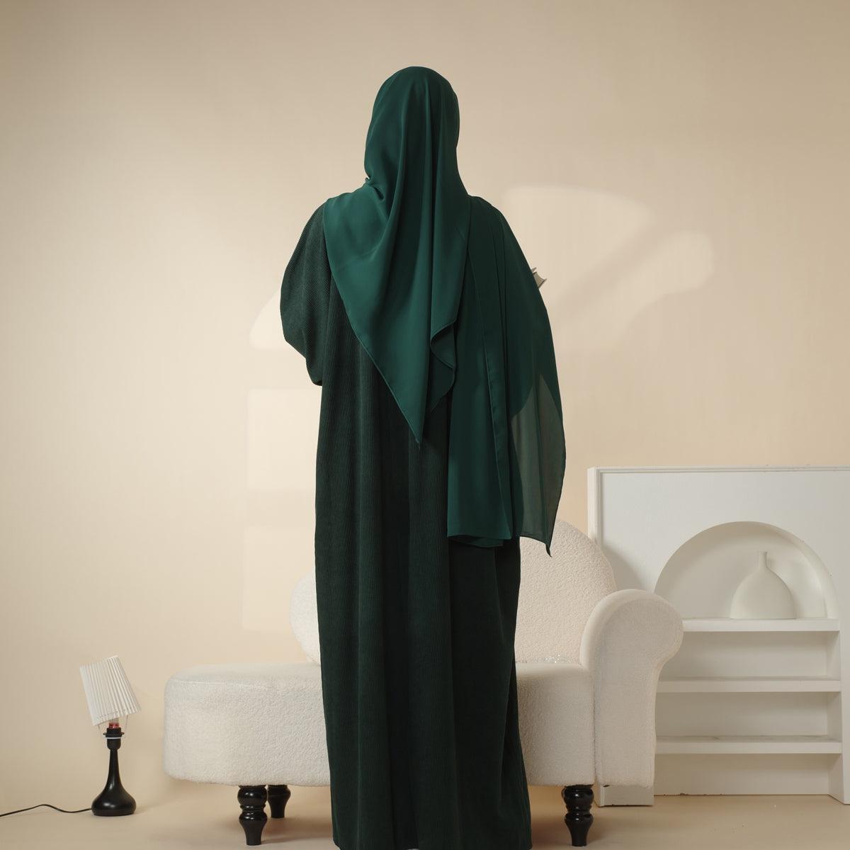 Abaya en velours côtelé à manches larges (MA045)