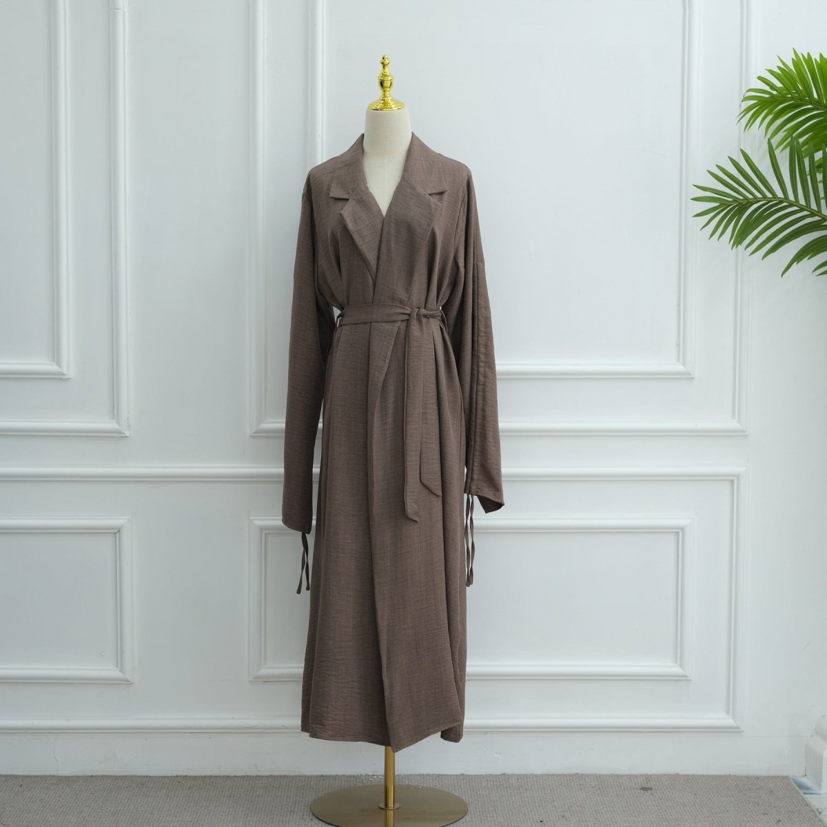 Blazer Cardigan ajusté à manches froncées | Veste ouverte en mélange de sergé (MOA246)